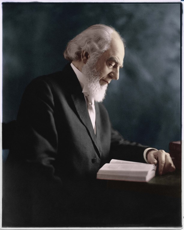 P21 - 1916, September 10 - Pastor Russell - Age 64 - Retouched - Colorized - Levels Reset 613x768